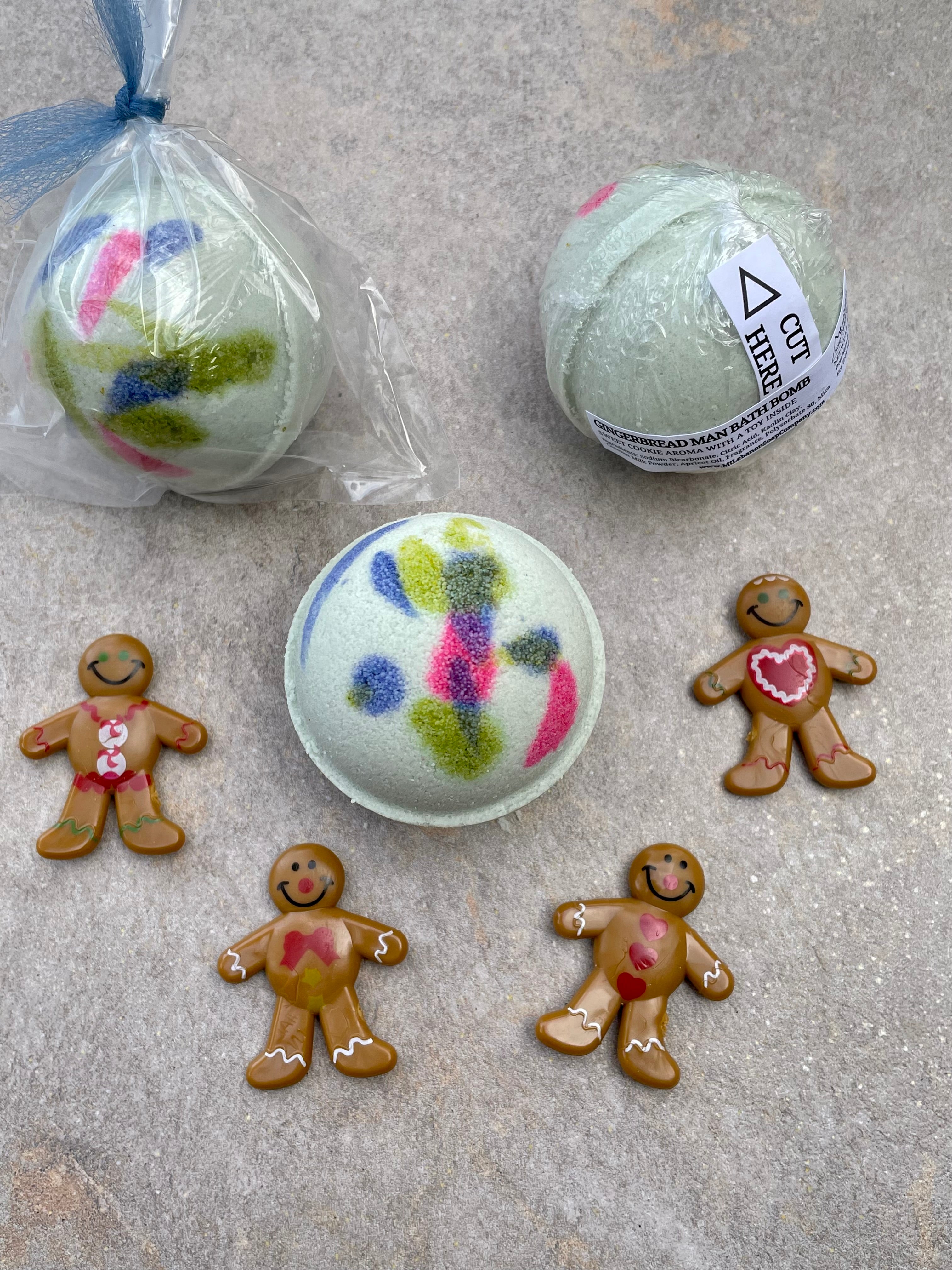 Gingerbread Man Bath Bomb - Toy Inside – MtLebanonSoapCompany